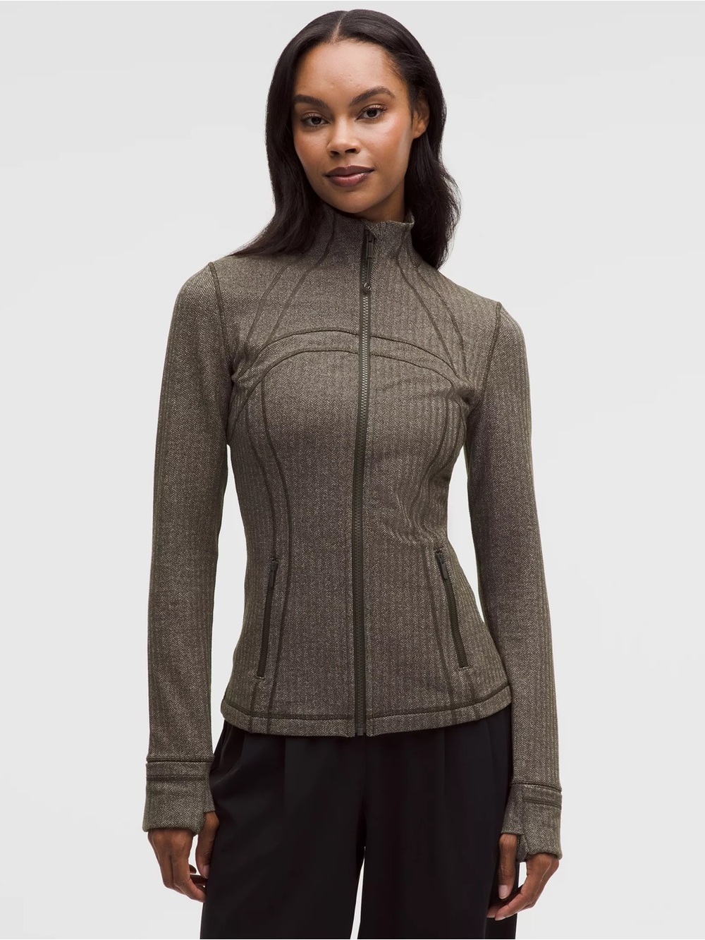 lululemon | Women's Define Full Zip Jacket Herringbone Heathered Olive Brown NWT